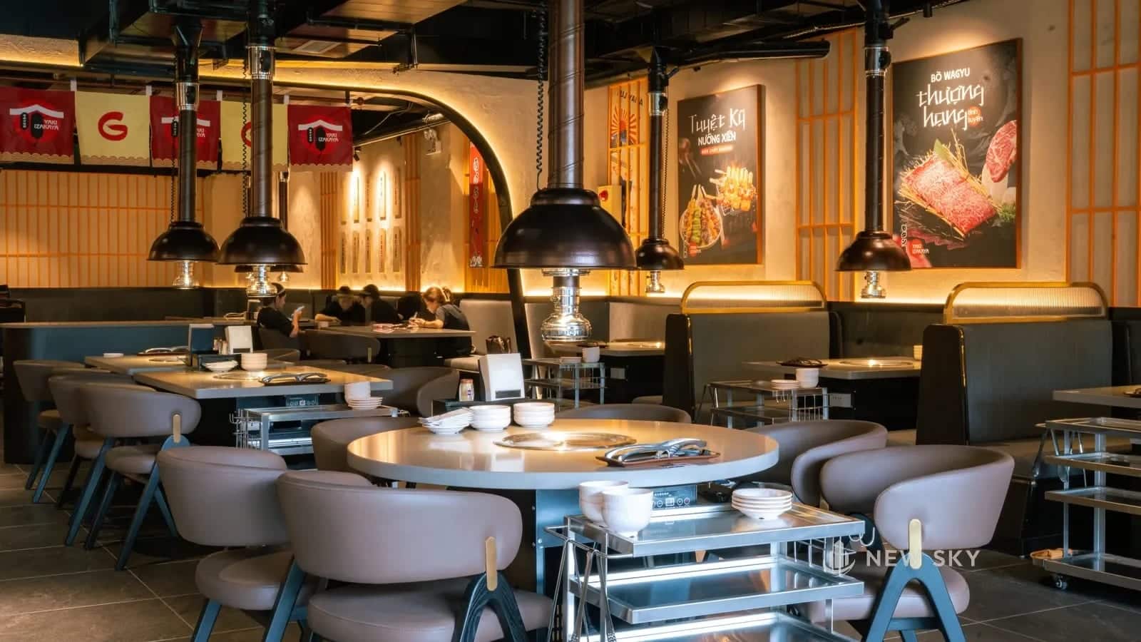 Phòng ăn nhà hàng nướng G.Master Trần Thái Tông đã hoàn thiện và đi vào bán hàng.